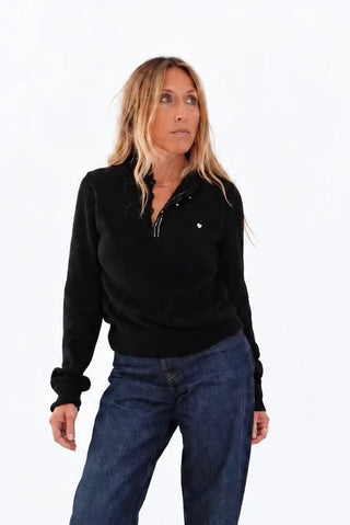 Kerri Rosenthal Femme Ruffle Henley Sweater