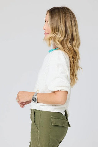 Kerri Rosenthal Short Puff Sleeve Sweater