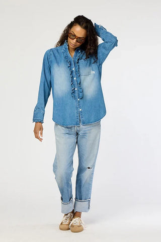 Kerri Rosenthal Molly Denim Shirt - Premium clothing at Lonnys NY - Just $248! Shop Womens clothing now 