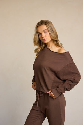 LA Made Maggie Off Shoulder Pullover Top
