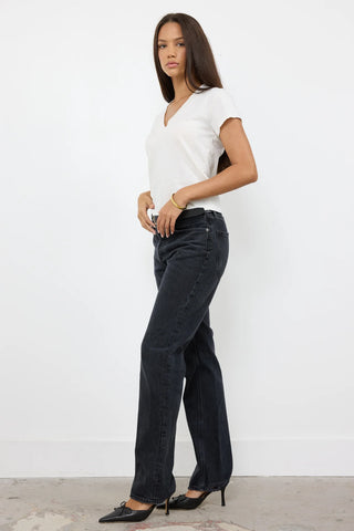 LA Made Suri Deep V Cap Sleeve Tee