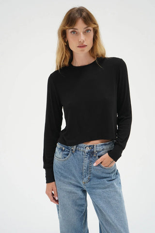 LNA Long Sleeve Ribbed Crew Tee - Premium clothing at Lonnys NY - Just $86! Shop Womens clothing now 