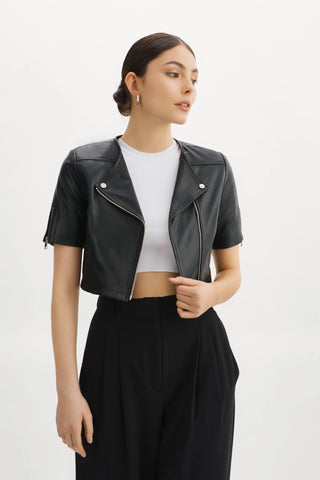 Lamarque Kirsi Cropped Biker Jacket - Premium clothing at Lonnys NY - Just $425! Shop Womens clothing now 