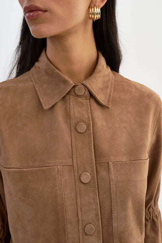 Lamarque Carolina Suede Ruffle Sleeve Jacket