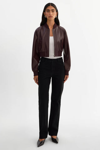 Lamarque Evelin Faux Cropped Bomber Jacket