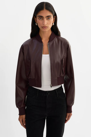 Lamarque Evelin Faux Cropped Bomber Jacket