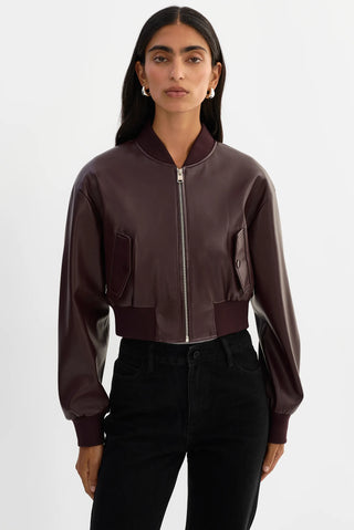 Lamarque Evelin Faux Cropped Bomber Jacket