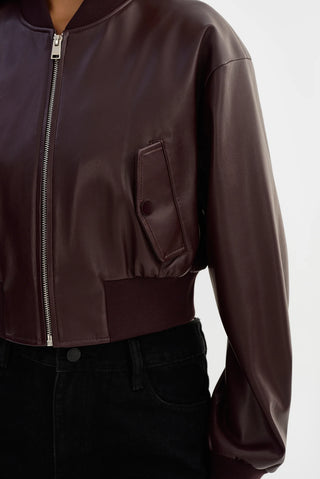 Lamarque Evelin Faux Cropped Bomber Jacket