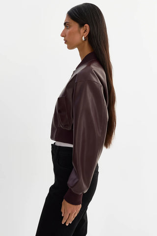 Lamarque Evelin Faux Cropped Bomber Jacket