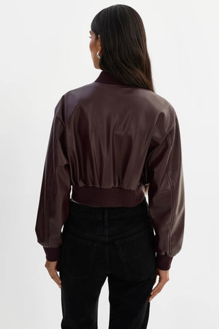 Lamarque Evelin Faux Cropped Bomber Jacket