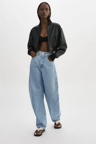 Lamarque Evelin Faux Cropped Bomber Jacket