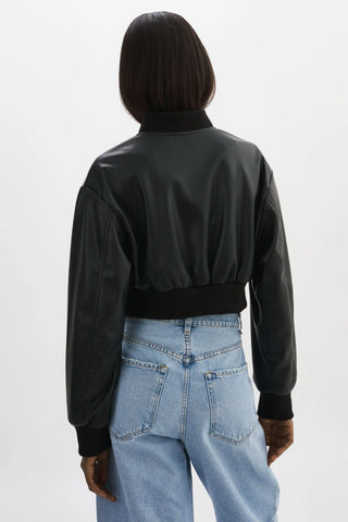 Lamarque Evelin Faux Cropped Bomber Jacket