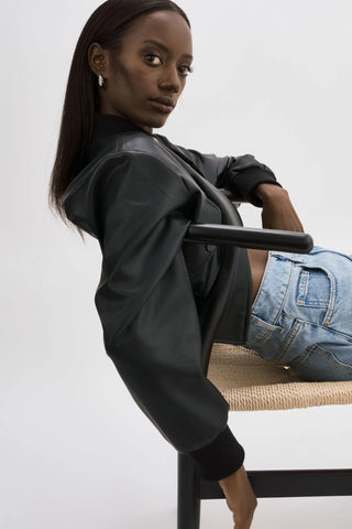 Lamarque Evelin Faux Cropped Bomber Jacket