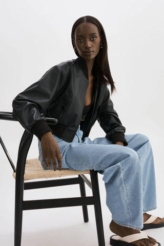 Lamarque Evelin Faux Cropped Bomber Jacket