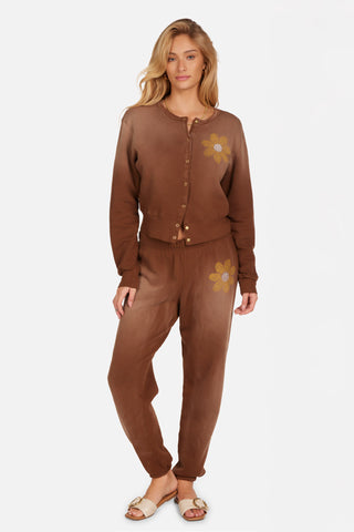 Lauren Mosh Arleta Butterfly Daisy Button Front Sweatshirt