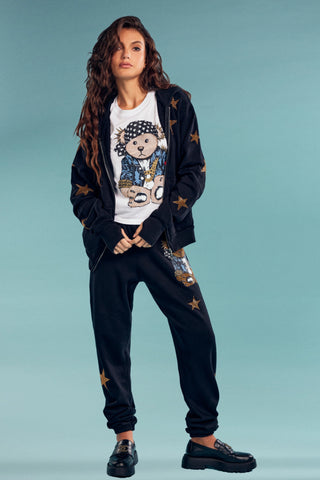 Lauren Moshi Tanzy Stud Rocker Teddy Sweatpants