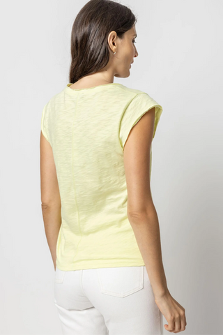 Lilla P Cap Sleeve V-Neck - Premium Shirts & Tops at Lonnys NY - Just $77! Shop Womens clothing now 