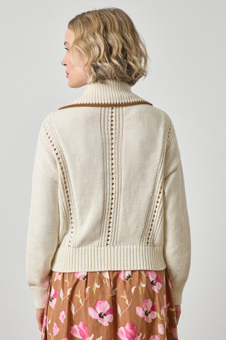 Lilla P Contrast Collar Zip Cardi Jacket