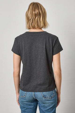 Lilla P Relaxed Short Sleeve V Neck Tee