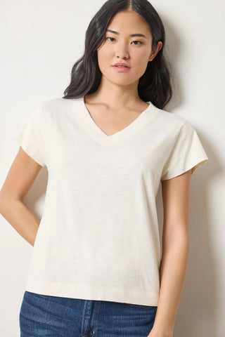 Lilla P Relaxed Short Sleeve V Neck Tee