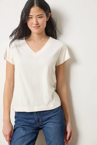 Lilla P Relaxed Short Sleeve V Neck Tee