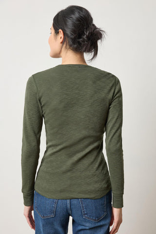 Lilla P Rib Slub Long Sleeve Crew Neck Shirt