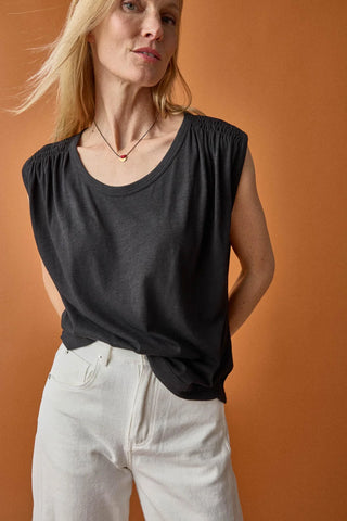 Lilla P Shirred Shoulder Scoop Tee - Premium clothing at Lonnys NY - Just $92! Shop Womens clothing now 
