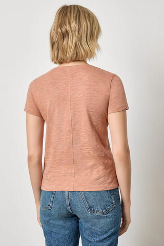 Lilla P Short Sleeve Back Seam V Neck Tee