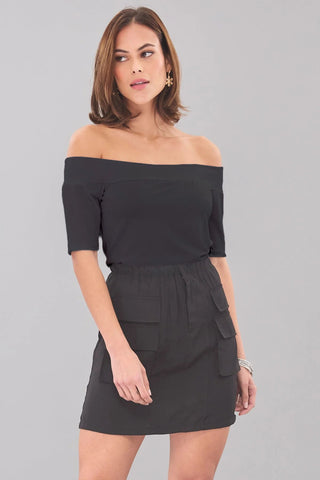 Lola & Sophie Luxe Jersey Off Shoulder Shirt - Premium Shirts & Tops at Lonnys NY - Just $139! Shop Womens clothing now 