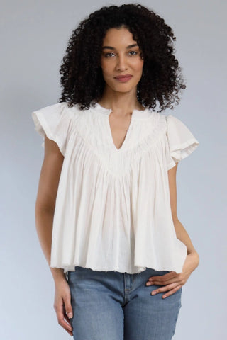 Lola + Sophie Flutter Sleeve Gauze Top - Premium clothing at Lonnys NY - Just $139! Shop Womens clothing now 