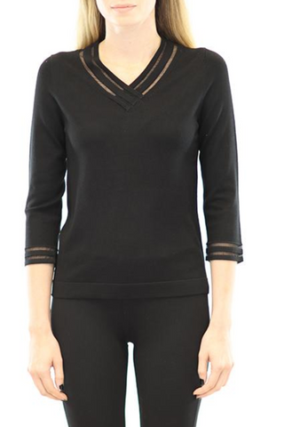 Lonnys 3/4 Sleeve Black Pullover - Premium sweater from Lonnys NY - Just $110! Shop now 