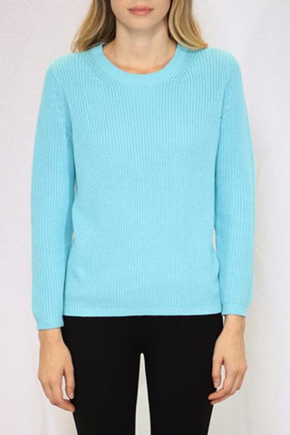 Lonnys Hi-Low Crew Neck Shaker stich pullover  Sweater - Premium  from Lonnys NY - Just $97! Shop now 