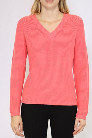 Lonnys Hi low shaker stitch v neck w side slits - Premium sweater from Lonnys NY - Just $97! Shop now 