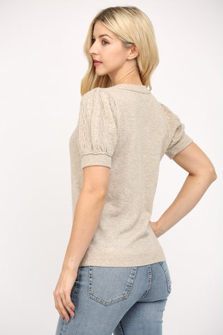 Love & Revenge Cashmere Blend Puff Sleeve Shirt - Premium clothing at Lonnys NY - Just $84! Shop Womens clothing now 