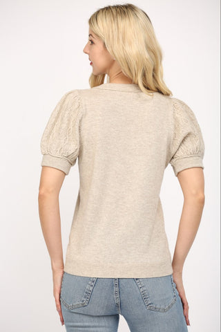 Love & Revenge Cashmere Blend Puff Sleeve Shirt - Premium clothing at Lonnys NY - Just $84! Shop Womens clothing now 