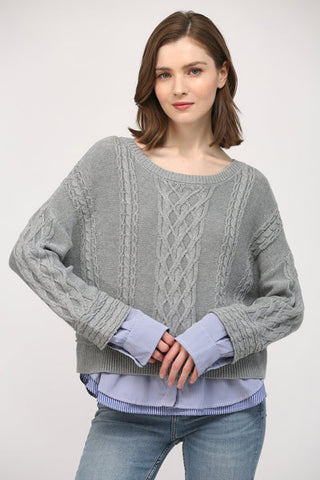 Love & Revenge Illusion Cable Knit Sweater - Premium clothing at Lonnys NY - Just $87! Shop Womens clothing now 