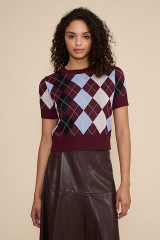 Lucy Paris Bria Argyle Knit Top