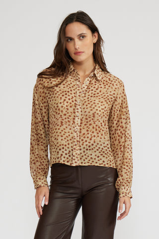 Lucy Paris Marla Cheetah Button Down Shirt