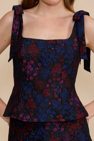 Lucy Paris Sabrina Brocade Top