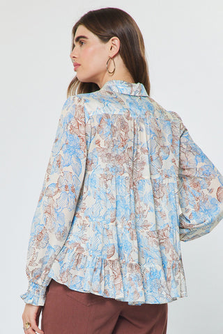 Madison Floral Button Down Blouse