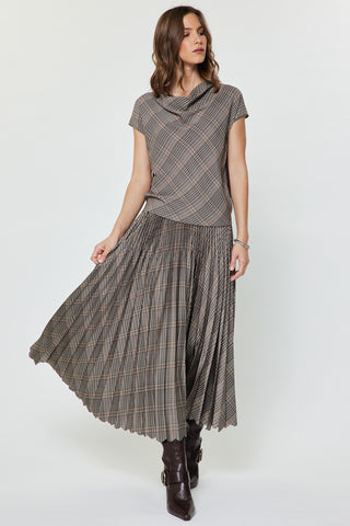 Madison Cowl Neck Short Sleeve Blouse