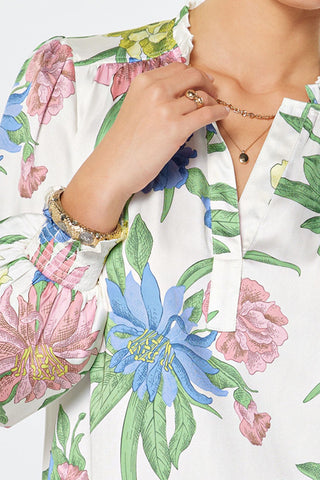 Madison Floral Split Neck Blouse