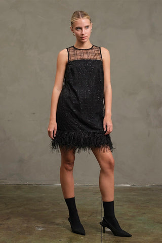 Madison Feather Trim Dress