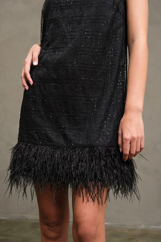 Madison Feather Trim Dress