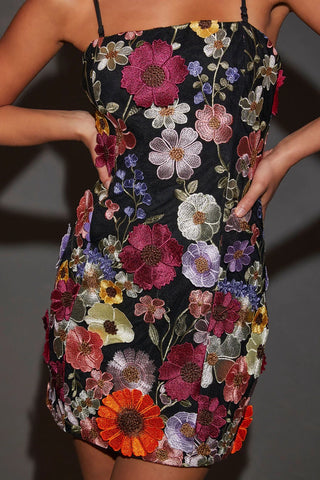 Madison 3D Floral Mini Dress - Premium clothing at Lonnys NY - Just $150! Shop Womens clothing now 