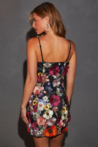 Madison 3D Floral Mini Dress - Premium clothing at Lonnys NY - Just $150! Shop Womens clothing now 