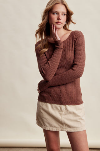 Madison V Neck Knit Sweater