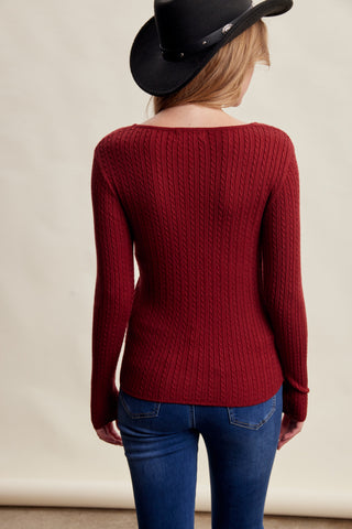 Madison V Neck Knit Sweater