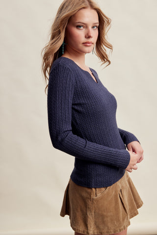 Madison V Neck Knit Sweater