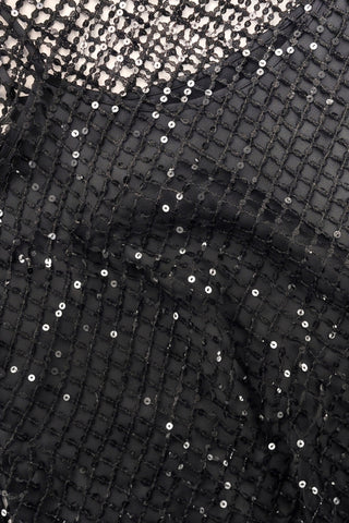 Madison Mesh Sequin Short Sleeve Shirt with Cami